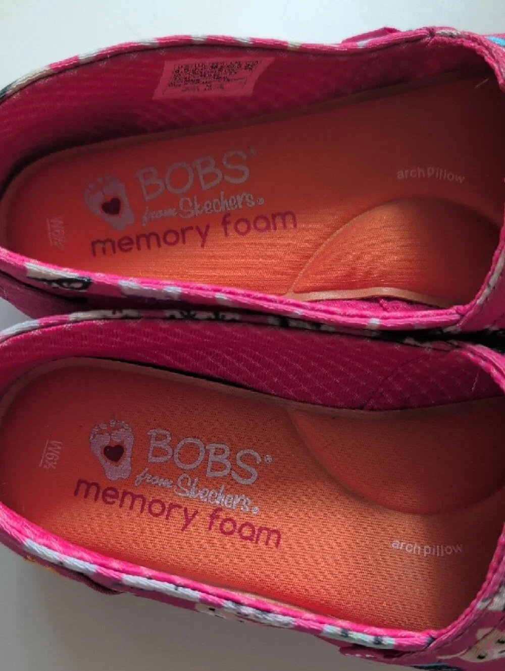 Skechers Bobs Bright Pink Cat Print Slip-Ons - Picture 5 of 7